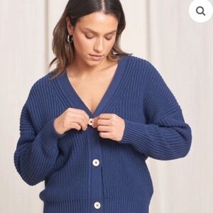 Tradlands Shelter Cotton Cardigan in Navy